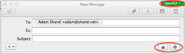  Composing a new email with Mail.app and GPGMail.